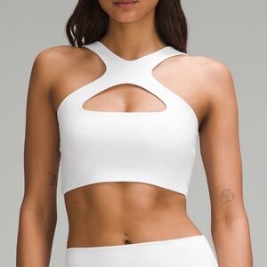 NWT Lululemon White Bend This Scoop and Cross Bra